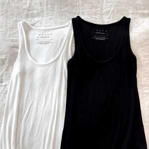 Hatch Maternity Black and White Tank Tops - set of two